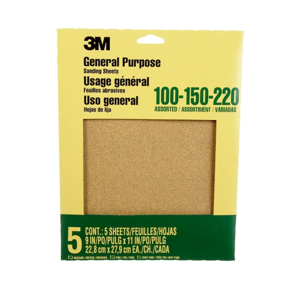 Aluminum Oxide Sandpaper Assorted G, PK50